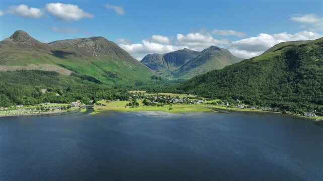 Glencoe Village and Loch Leven Scotland in the Summer