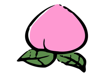 シンプルで可愛い桃のイラスト