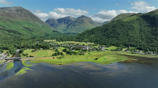 Glencoe and Loch Leven Aerial View