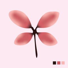 Fototapeta premium Tree leaf vector illustration with color palette