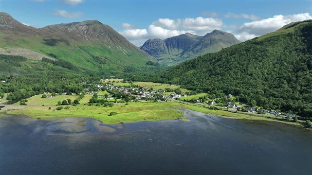 Glencoe Village and Loch Leven Scotland in the Summer