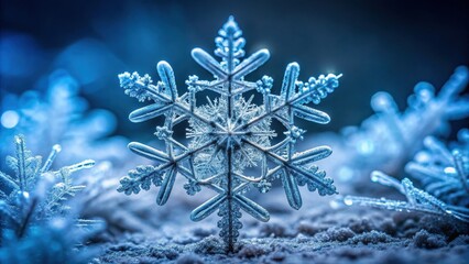 Intricate and unique snowflake close-up shot, Winter, frost, icy, cold, frozen, crystal, delicate, symmetry, macro, weather