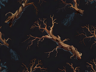 seamless pattern with trees,Ai generated 