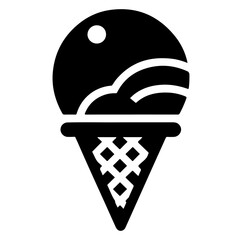 Ice cream silhouette  vector illustration sweet dessert outline.
