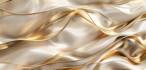 Fototapeta premium Abstract Background, metallic gold accents interlaced with shades of beige and taupe