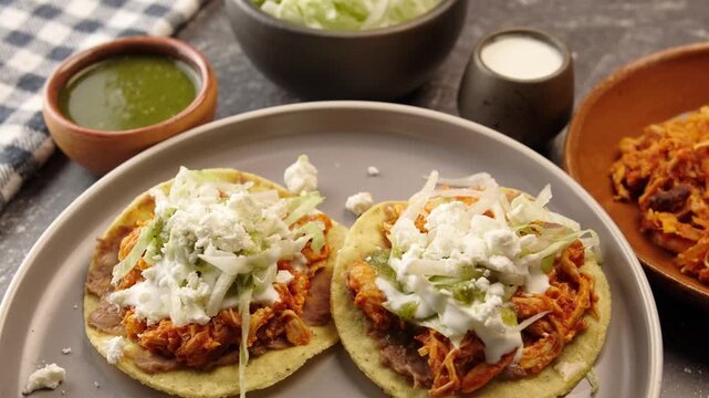 Tostadas, a typical mexican dish on september month in mexico