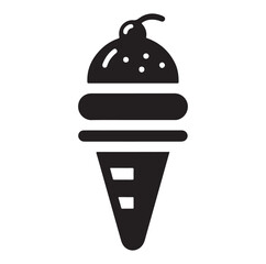 Ice cream silhouette  vector illustration sweet dessert outline.
