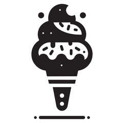 Ice cream silhouette  vector illustration sweet dessert outline.