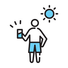 水分補給　水着