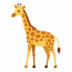 Fototapeta premium Giraffe Vector Illustration - Cartoon Clipart and Line Art Design