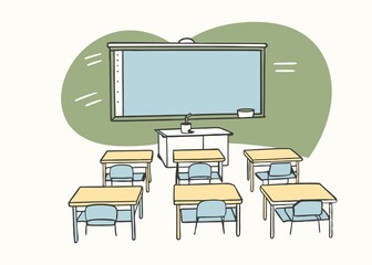 Classroom Scene illustration