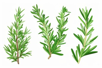 Fototapeta premium Rosemary isolated on white background. Vector illustration, 