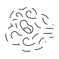 Obraz premium transmission of bacteria in air line icon vector. transmission of bacteria in air sign. isolated contour symbol black illustration