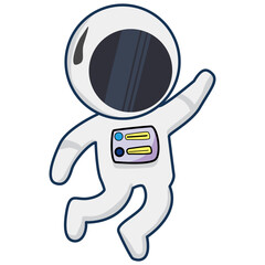A Astronaut Floating In Space Cartoon Vector Icon Illustration. Flat Cartoon Style