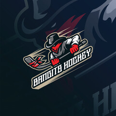 Bandits mascot logo design vector with modern illustration concept style for badge, emblem and t shirt printing. Bandits hockey illustration for sport team.
