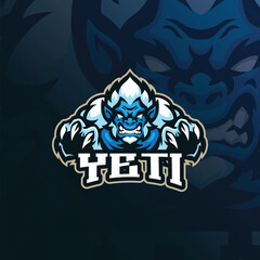 Yeti mascot logo design vector with modern illustration concept style for badge, emblem and t shirt printing. Angry yeti illustration for sport team.