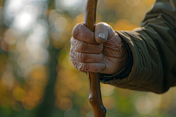 Close-up of elderly hands