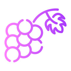 grape Line Gradient Icon