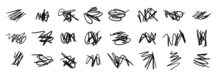 Abstract set of scribble doodles