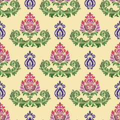 Motif ethnic ikat seamless textile illustration, embroidery, print striped ornament floral, pattern, design for wrapping, silk, scarf, background, textile, carpet, rug, texture, hand-draw