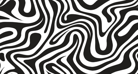 Black irregular organic lines seamless pattern.