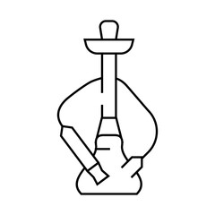 hookah smoking line icon vector. hookah smoking sign. isolated contour symbol black illustration