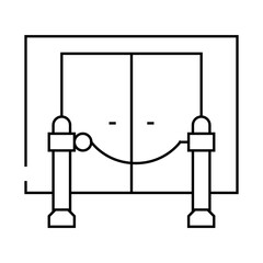 entrance to club line icon vector. entrance to club sign. isolated contour symbol black illustration