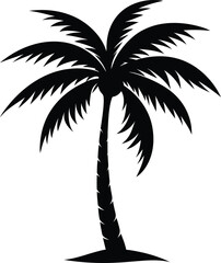 Obraz premium coconut palm tree silhouette, Print, vector