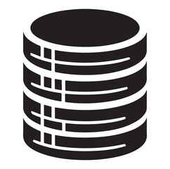 Minimal Stack of coin money icon symbol, silhouette vector