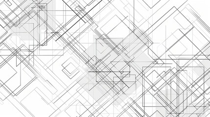 Fototapeta premium A complex design featuring overlapping lines and shapes in shades of gray on a light background