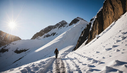 Peak Lost in Snowy Winter: The Trailblazer's Journey Surrounded in Landslide