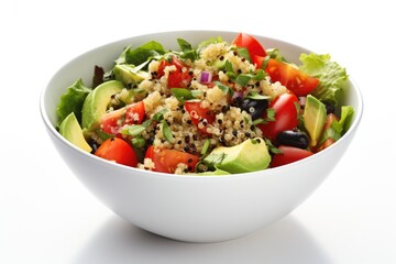 Quick Quinoa Bowl , white background.