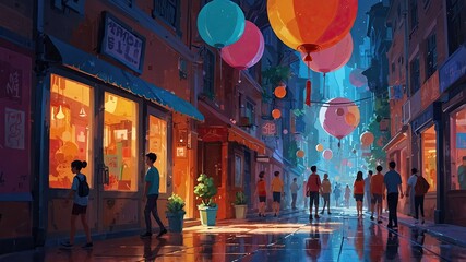 anime techno background generate ai