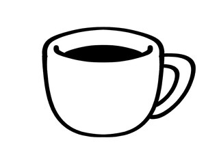 シンプルなコーヒーカップのイラスト素材