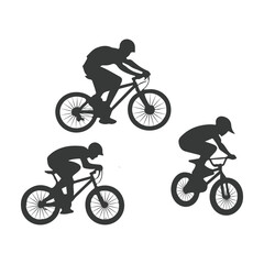 Bicycle icon. Bicycle race symbol. Cycling race flat icon. Cyclist sign. Road Cyclist Silhouette. sports, riders silhouettes cycling silhouette 