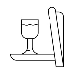 alcohol and airline food line icon vector. alcohol and airline food sign. isolated contour symbol black illustration