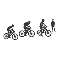 Fototapeta premium Bicycle icon. Bicycle race symbol. Cycling race flat icon. Cyclist sign. Road Cyclist Silhouette. sports, riders silhouettes cycling silhouette 