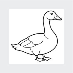 A goose line art vector illustration