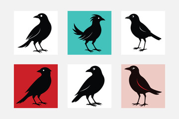 Blackbird silhouette vector.