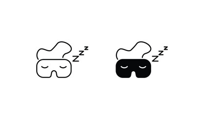 Slepping Mask icon design with white background stock illustration
