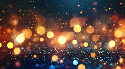 Obraz premium A dazzling display of glittering lights and shimmering elements on a dark background, creating a vibrant and eye-catching visual effect that adds a touch of elegance and festivity to any image