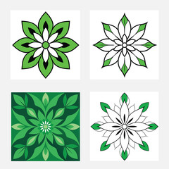Six simple art pattern vector illustration