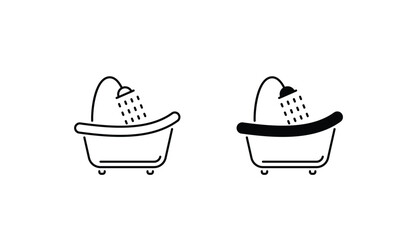 Bathtub icon design with white background stock illustration