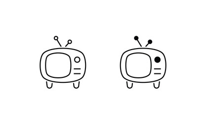 Television icon design with white background stock illustration