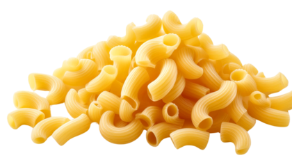 A vibrant pile of uncooked elbow pasta, perfect for a variety of delicious Italian dishes and culinary creations.