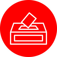 Vote Vector Line White Circle Red