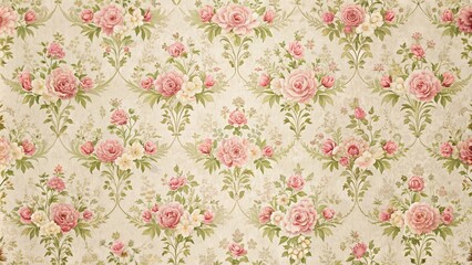 Seamless vintage wallpaper background with delicate floral patterns, texture, retro, antique, Victorian, texture