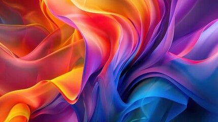 Fototapeta premium Elevate your interior space with a dynamic 3D abstract background, featuring vibrant colors and fluid shapes 