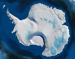 Antarctic continent as viewed from a satellite