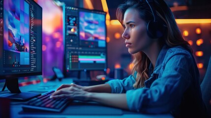 Cozy living room with fireplace comfortable seats and large TV The warm and inviting space is perfect for family gatherings and relaxation.